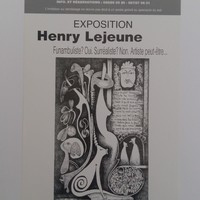 Affiche pour l'exposition Henry Lejeune , à la cave de l'abbaye de Stavelot (Stavelot) , du 2 au 10 octobre 2004.